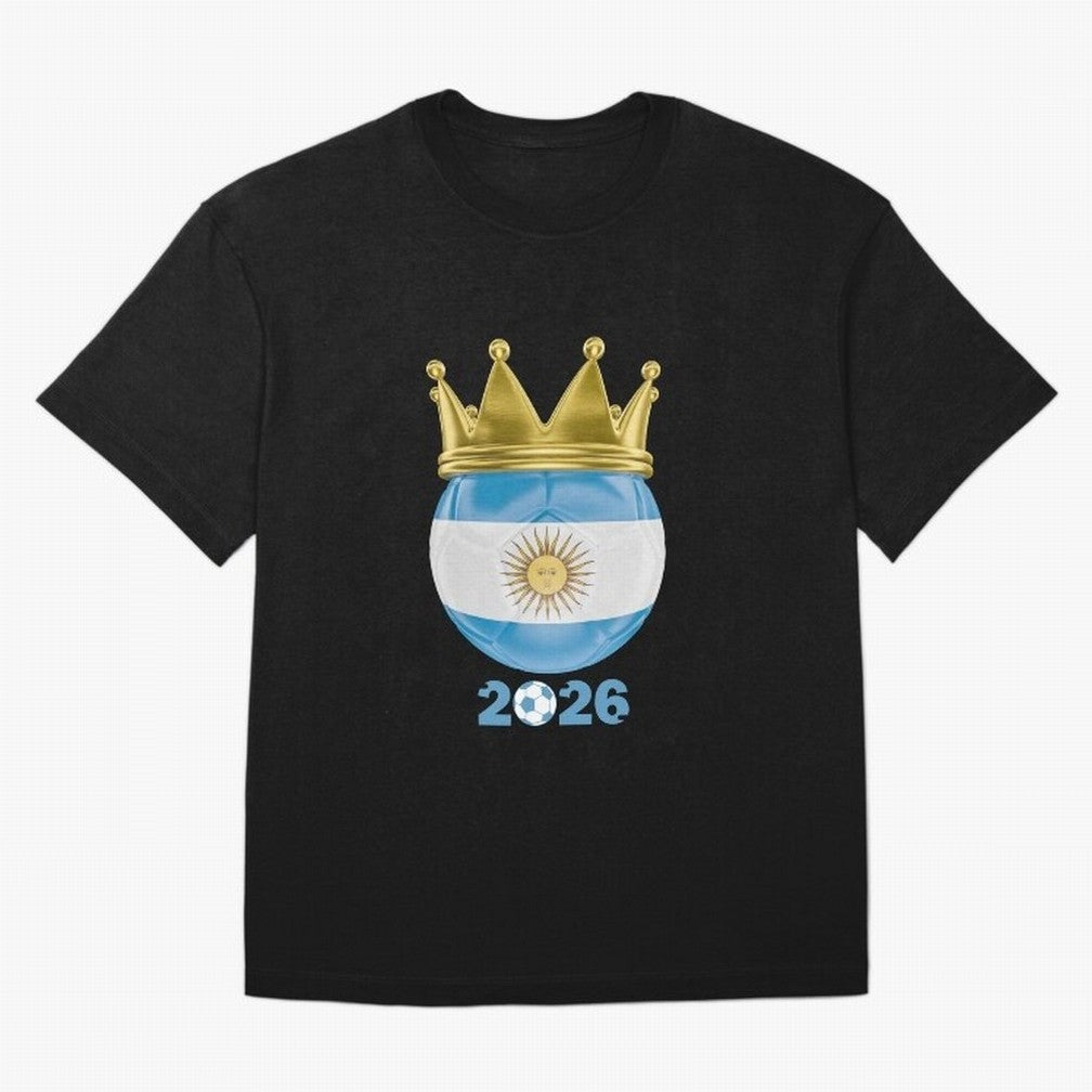 Argentina Football Champion Crown 2026 Classic T-Shirt Show Match Day Excitement for Match Day Hype around FIFA World Cup 2026 Group Stage, Messi, Neymar and Mbappe, Brazil, Portugal and Argentina, Sports Nostalgia, International Competition,