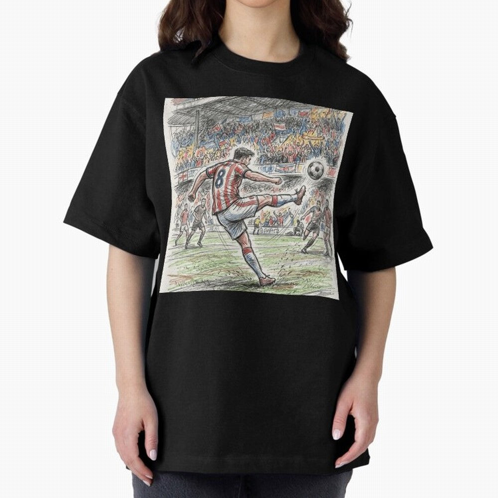 The Decisive Goal - Player #8 Stadium Action Illustration Classic T-Shirt Represent Fans Who Live for the FIFA World Cup 2026 USA Canada Mexico Journey through Messi, CR7 and Mbappe Highlights, Portugal, Spain and Germany Pride, Retro Football