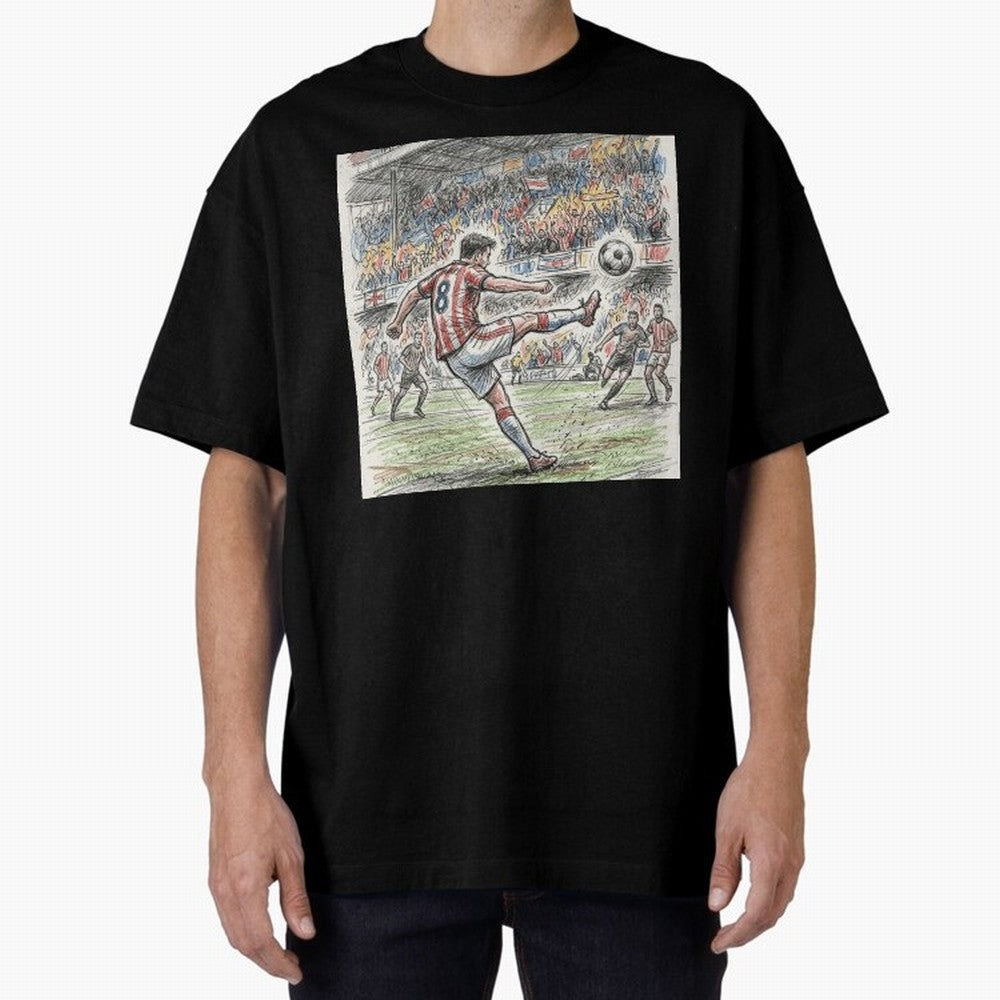 The Decisive Goal - Player #8 Stadium Action Illustration Classic T-Shirt Represent Fans Who Live for the FIFA World Cup 2026 USA Canada Mexico Journey through Messi, CR7 and Mbappe Highlights, Portugal, Spain and Germany Pride, Retro Football