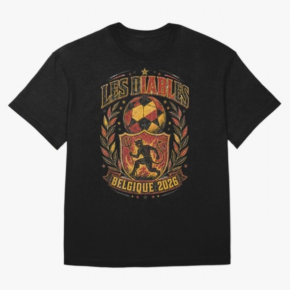 Les Diables Rouges Belgique 2026 World Cup Soccer T-Shirt Classic T-Shirt Relive the Noise and Pride of the FIFA World Cup 2026 USA Canada Mexico Journey through Neymar Highlights, Spain Pride, Stadium Chants, National Pride, Trophy Dreams and