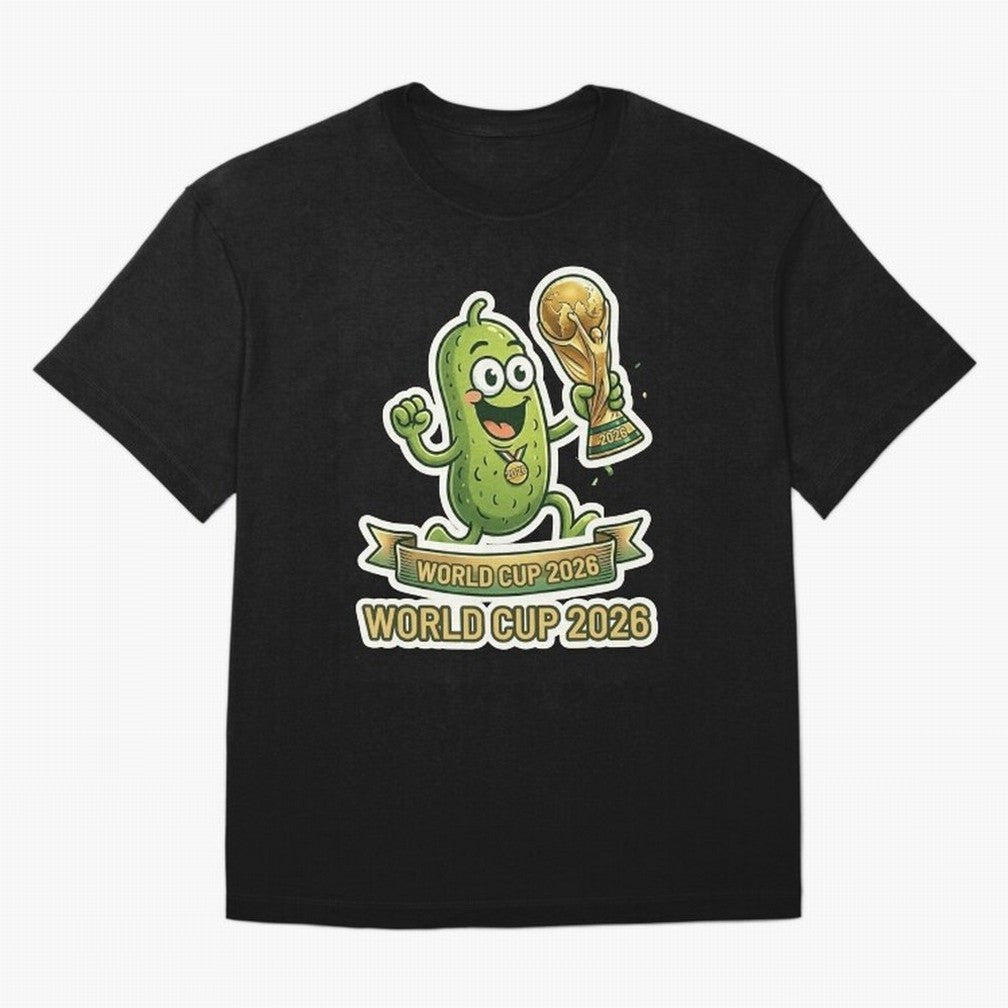 World Cup 2026 Pickle Champion Shirt ¨C Funny Soccer Pickle Mascot Holding Trophy, Cute Football Cartoon Design for Fans Sticker Mug Classic T-Shirt Celebrate Rivalries and Pride in FIFA World Cup 2026 USA Canada Mexico Spirit, Connected to