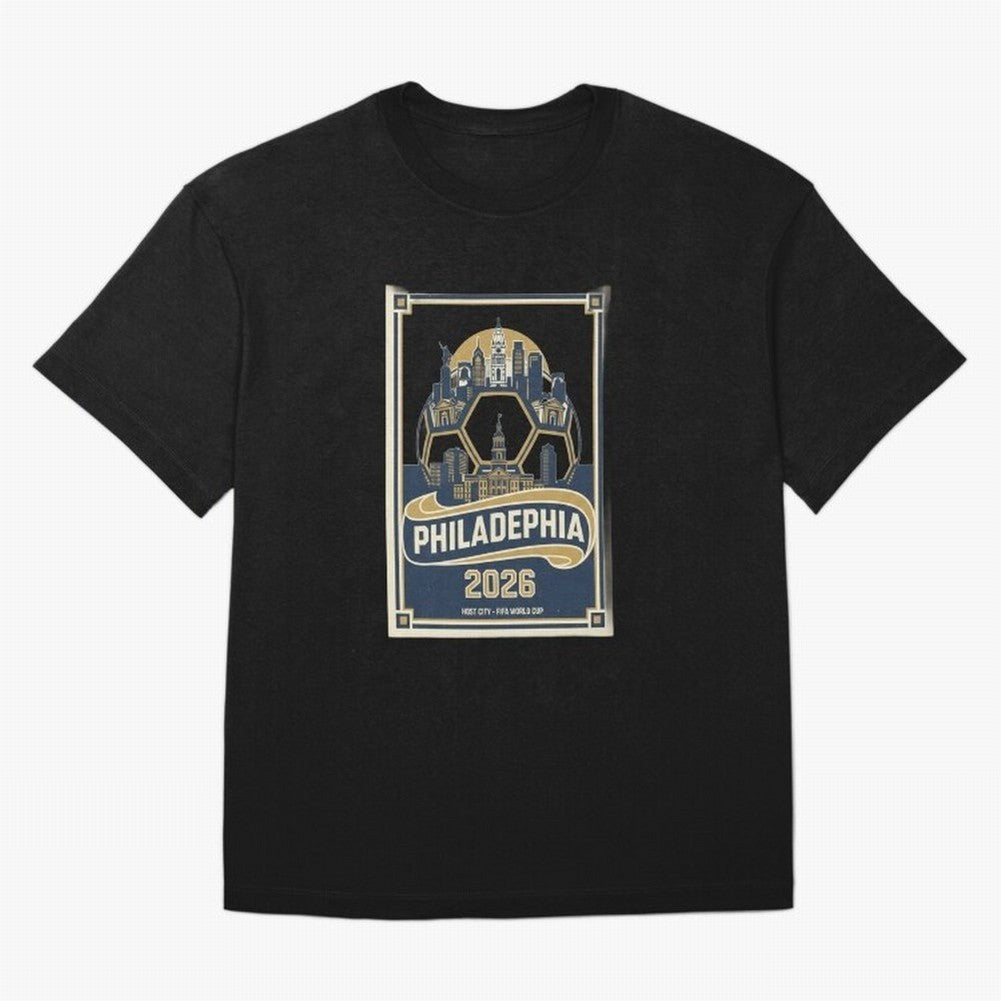 Philadelphia 2026 ¨C Vintage Soccer Host City Tee Classic T-Shirt Support FIFA World Cup 2026 USA Canada Mexico Spirit, Filled with Brazil, Haaland and Mbappe, Stadium Chants, National Pride, Trophy Dreams and Unforgettable Football Memories;