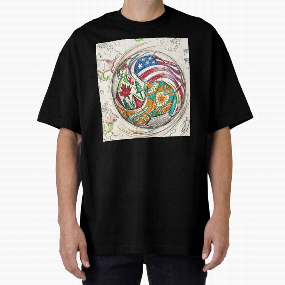 FIFA 2026 World Cup Unity Ball - Hand-Drawn Host Nations Art Classic T-Shirt Live the Energy of FIFA World Cup 2026 for Fans of Messi, CR7 and Mbappe and Portugal, Spain and Germany, Bringing Soccer Culture, Superstar Moments, National Team Dreams