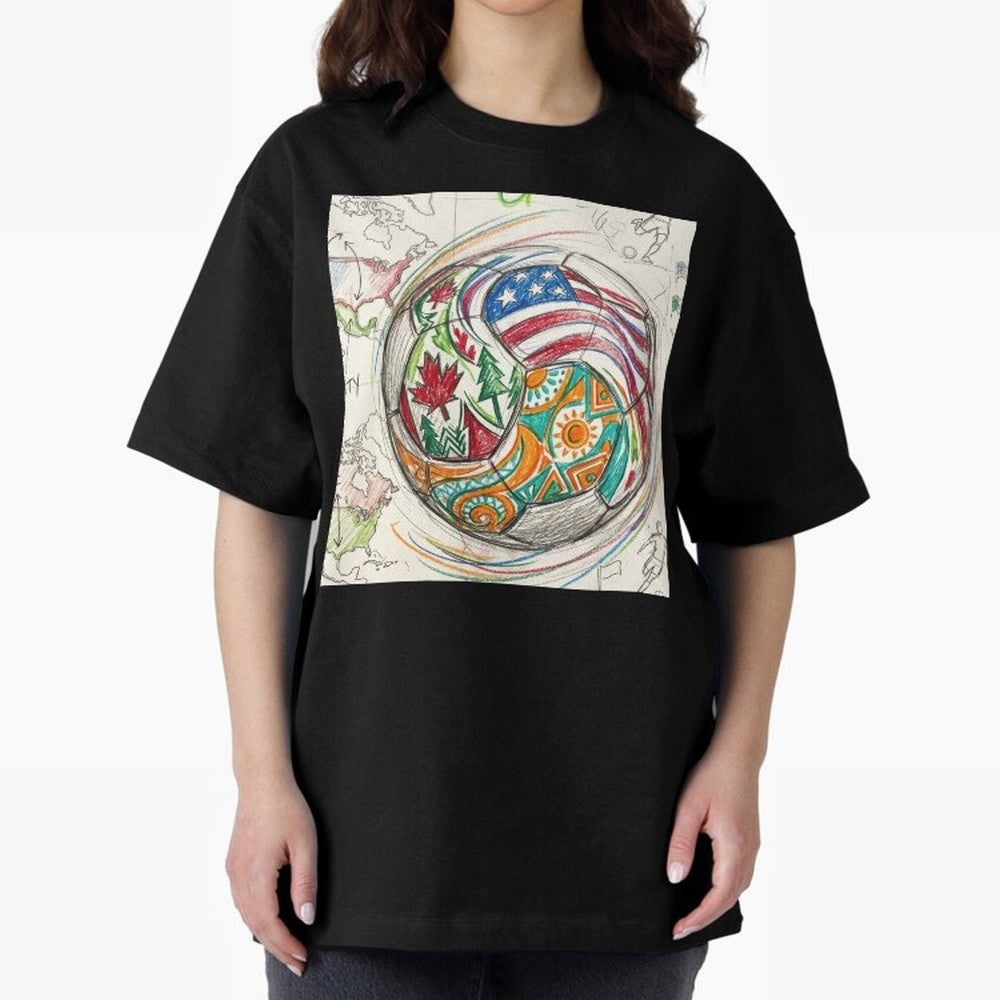 FIFA 2026 World Cup Unity Ball - Hand-Drawn Host Nations Art Classic T-Shirt Live the Energy of FIFA World Cup 2026 for Fans of Messi, CR7 and Mbappe and Portugal, Spain and Germany, Bringing Soccer Culture, Superstar Moments, National Team Dreams