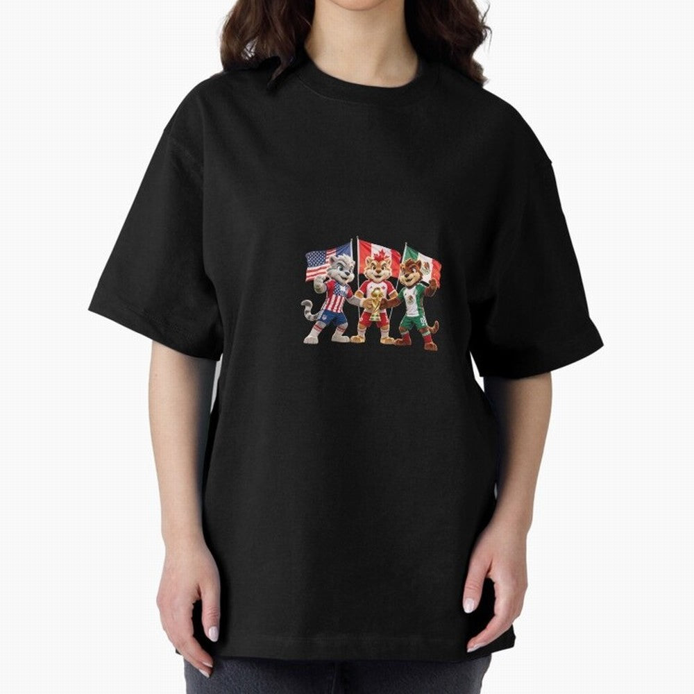 World Cup 2026 Host Nations Mascots - USA Canada Mexico Soccer Champions Classic T-Shirt Create FIFA World Cup 2026 USA Canada Mexico Built around Haaland, England, France and Netherlands Energy, Football History, Final Match Energy, Crowd Noise