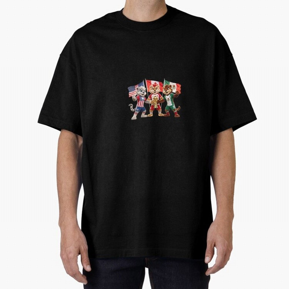 World Cup 2026 Host Nations Mascots - USA Canada Mexico Soccer Champions Classic T-Shirt Create FIFA World Cup 2026 USA Canada Mexico Built around Haaland, England, France and Netherlands Energy, Football History, Final Match Energy, Crowd Noise