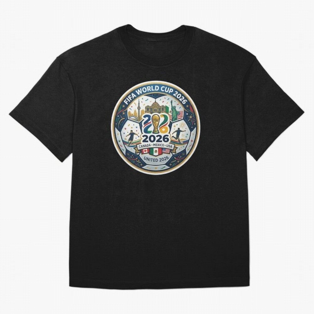 FIFA World Cup 2026 North America Commemorative Emblem Classic T-Shirt Bring Bold Fan Energy to FIFA World Cup 2026 USA Canada Mexico for Fans of Cristiano Ronaldo and Spain, Bringing Retro Football Energy, Iconic Rivalries, Trophy Chase Drama and
