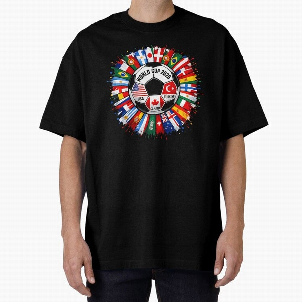 World Cup 2026 Shirt Soccer Tournament Fan Design International Flags Football Graphic Tee Sports Lover Gift Classic T-Shirt Stand Out with Spirit from Match Day Hype around FIFA World Cup 2026, Mbappe and Neymar, Argentina and Brazil, Football