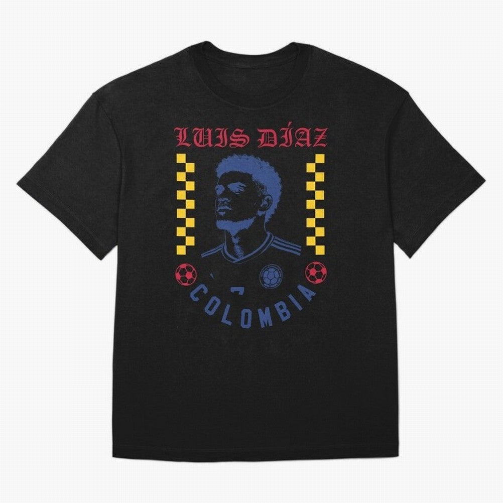 Luis D¨ªaz Colombia Soccer Star Retro Football Fan Design Classic T-Shirt Follow the Road to the FIFA World Cup 2026 USA Canada Mexico Journey through Messi, Neymar and Mbappe Highlights, Portugal, Spain and Germany Pride, Football Passion,