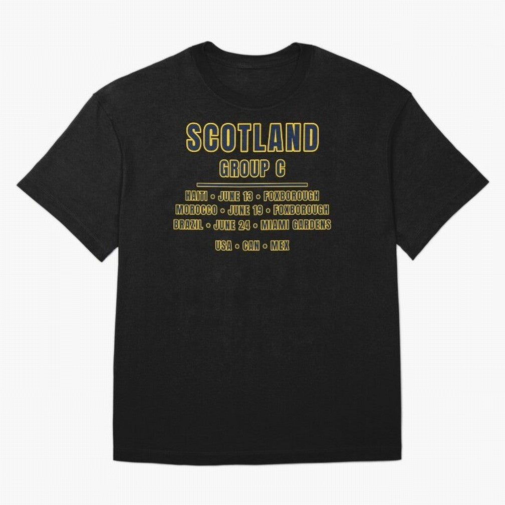 Scotland World Cup 2026 Fixtures T-Shirt ¨C Group C Football Shirt Classic T-Shirt Spotlight Match Day Hype around FIFA World Cup 2026, Haaland, Germany, Match Day Excitement, Supporter Culture, Golden Goals and Global Football Passion; Perfect for