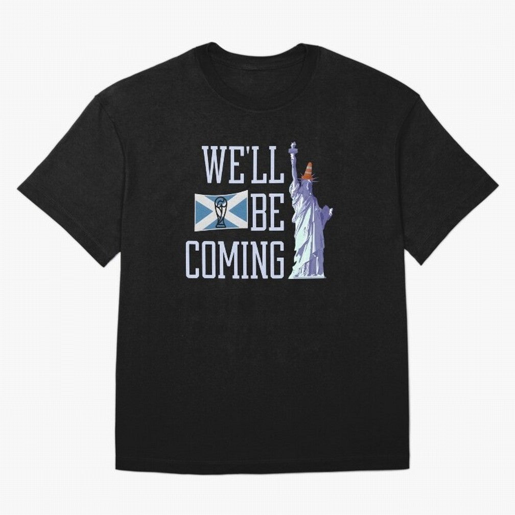Scotland Football, Tartan Army ¡°We¡¯ll Be Coming¡±, Funny Statue of Liberty Classic T-Shirt Celebrate the Stars of Global Football Passion for FIFA World Cup 2026, Centered on Neymar, England, Sports Nostalgia, International Competition, Famous