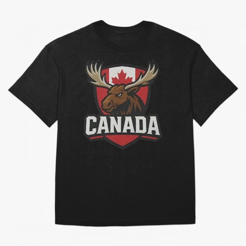 Canada Moose Sports Logo T-Shirt ¨C Canadian Flag Maple Leaf Emblem | 2026 World Cup Supporter Classic T-Shirt Celebrate Supporters United by FIFA World Cup 2026 USA Canada Mexico Highlighting Mbappe and Neymar, Argentina Energy, Game Day Rituals,