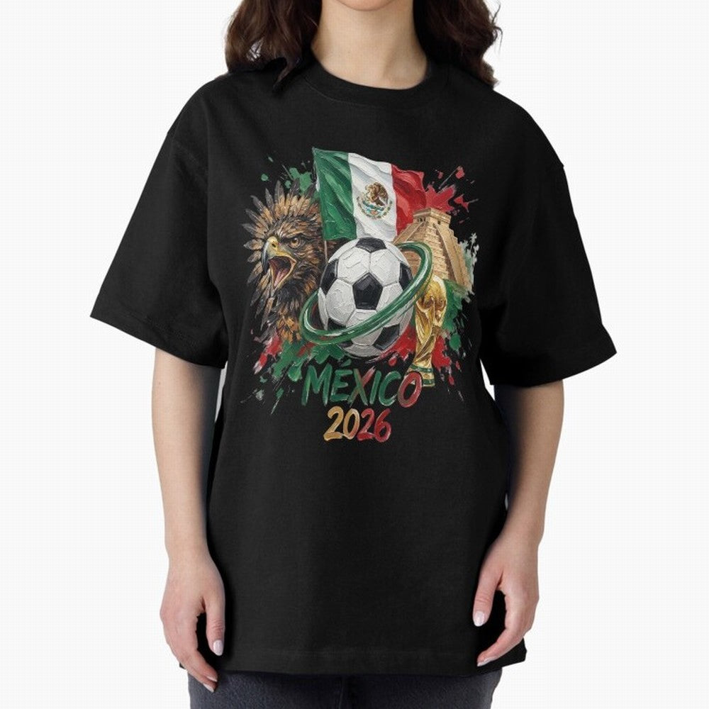 Mexico World Cup 2026 Oversized T-Shirt Feel the Heartbeat of the FIFA World Cup 2026 Journey through Messi Highlights, Germany Pride, Championship Spirit, Famous Goals, Roaring Crowds and International Football Unity; Ideal for Football Dads,