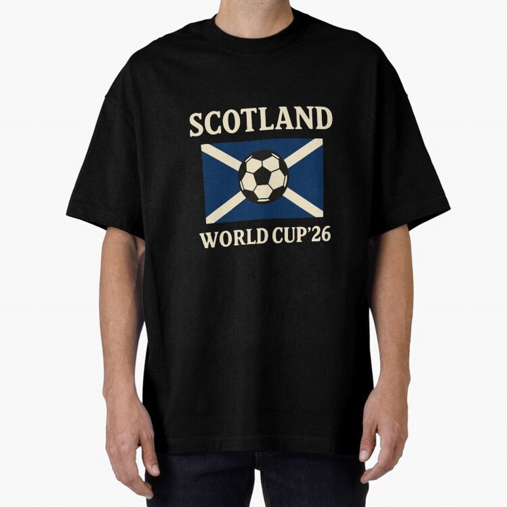 Scotland World Cup 2026 Oversized T-Shirt Bring Match Day Fire to Global Football Passion for FIFA World Cup 2026, Centered on Messi, CR7 and Mbappe, Argentina and Brazil, Global Supporter Spirit, Legendary Goals, National Colors and Tournament