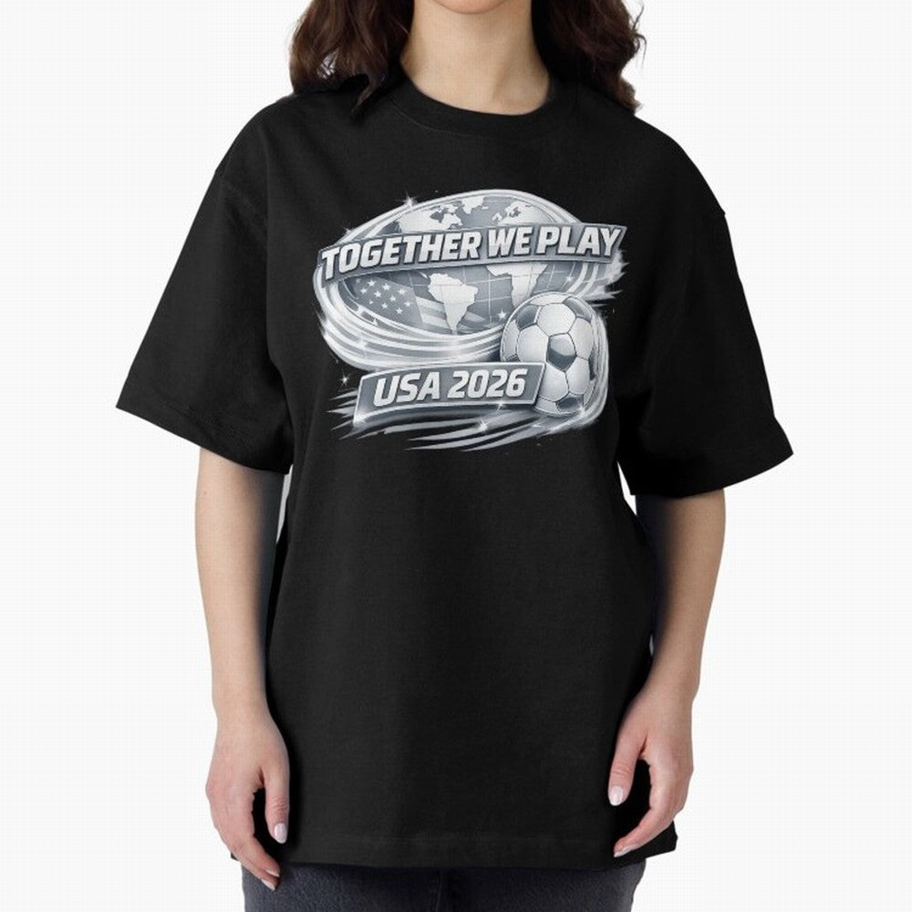 World Cup 2026 Oversized T-Shirt Enjoy the Biggest Football Party of FIFA World Cup 2026 for Fans of Messi and Cristiano Ronaldo and Brazil, Portugal and Argentina, Bringing Soccer Culture, Superstar Moments, National Team Dreams and Competitive