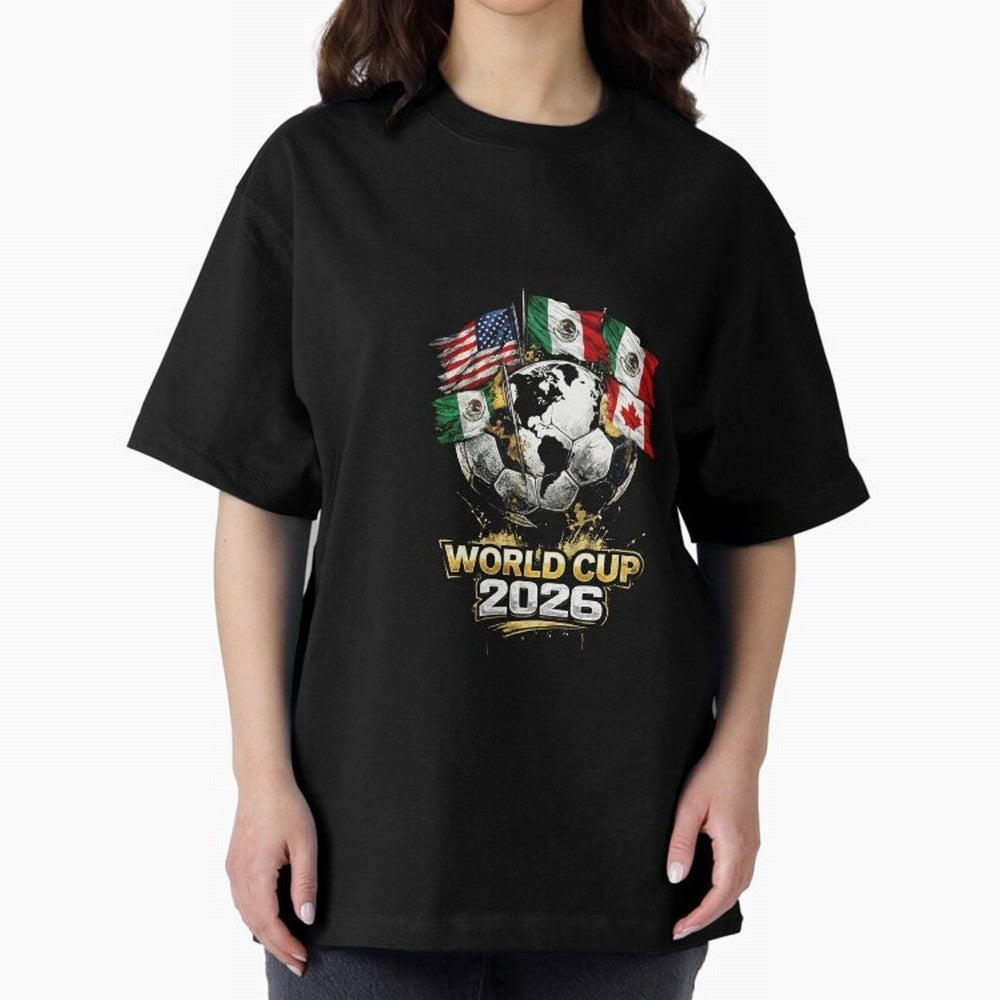 Fifa 2026 World Cup Flags Football Graphic Tee Oversized T-Shirt Stand with FIFA World Cup 2026 Spirit, Driven by Germany, Messi, Retro Football Energy, Iconic Rivalries, Trophy Chase Drama and Stadium Atmosphere; Ideal for Fans Who Follow Messi,