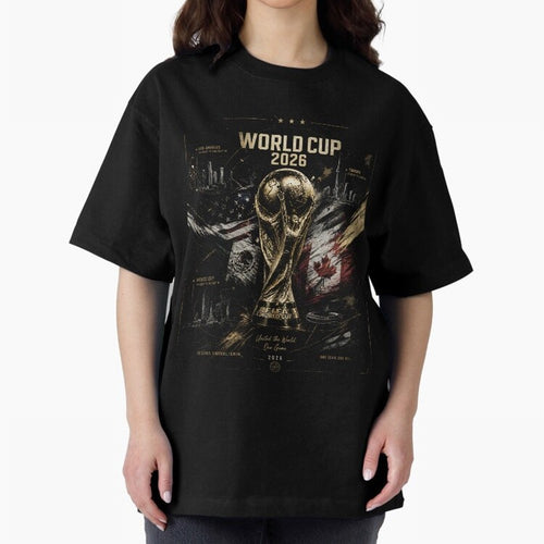 2026 FIFA World Cup Oversized T-Shirt Stand with FIFA World Cup 2026 USA Canada Mexico for Fans of Haaland and Mbappe and England, France and Netherlands, Bringing Classic Soccer Heritage, Championship Pressure, Fan Loyalty and International Pride;