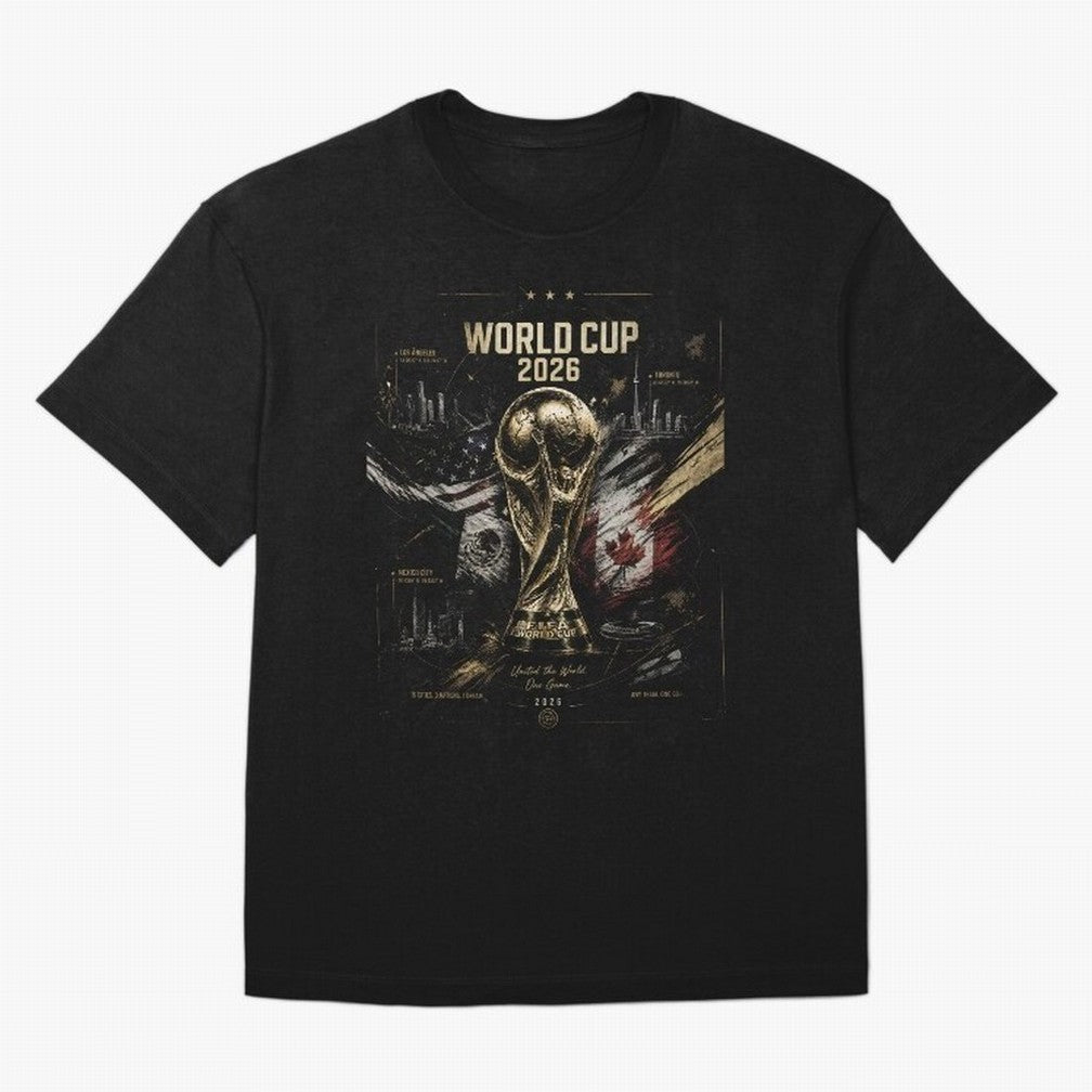 2026 FIFA World Cup Oversized T-Shirt Stand with FIFA World Cup 2026 USA Canada Mexico for Fans of Haaland and Mbappe and England, France and Netherlands, Bringing Classic Soccer Heritage, Championship Pressure, Fan Loyalty and International Pride;