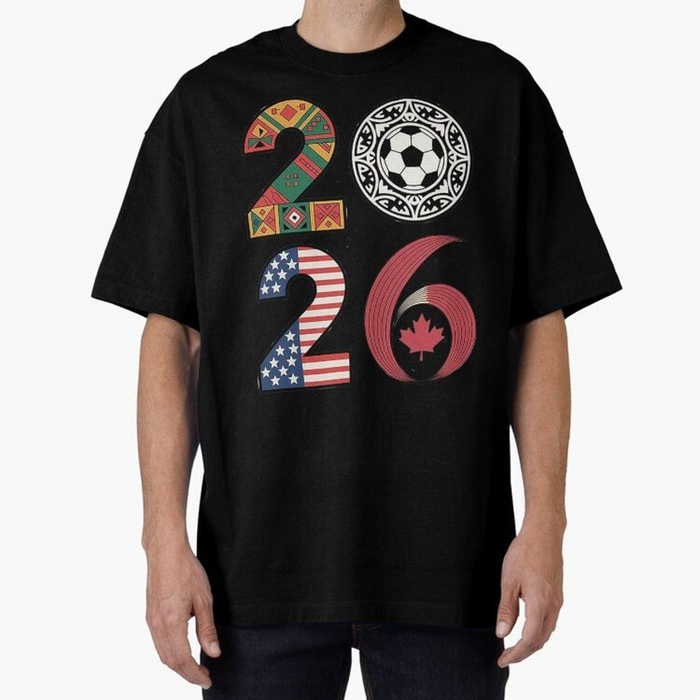 2026 Football Countries Oversized T-Shirt Relive the Noise and Pride of Global Football Passion for FIFA World Cup 2026 USA Canada Mexico, Inspired by Neymar, Haaland and Cristiano Ronaldo, Argentina and Brazil, Stadium Memories, Football Loyalty,