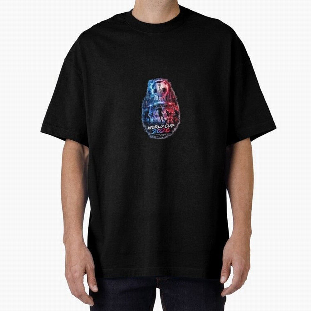 Copy of World Cup 2026 ¨C United Passion ?? | Neon Football Design Oversized T-Shirt Support Global Football Passion for FIFA World Cup 2026 USA Canada Mexico, Highlighting Haaland, Spain and Netherlands, Retro Football Energy, Iconic Rivalries,