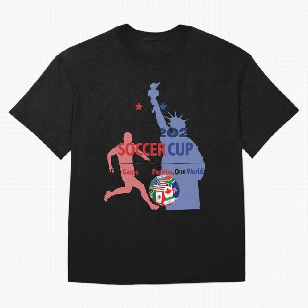 2026 Soccer Cup One Game One Passion One World Sports Fan Design Oversized T-Shirt Cheer for FIFA World Cup 2026 for Fans of Neymar and Netherlands, Bringing Football Passion, Legendary Performances, Festival Vibes and Supporter Community; Great