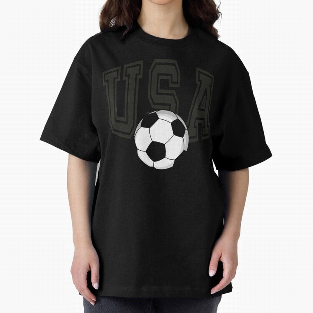 USA soccer ball American world cup 2026 fan Oversized T-Shirt Celebrate Fan Culture around Global Football Passion for FIFA World Cup 2026 Group Stage, Capturing Messi and Cristiano Ronaldo, Argentina, France and Brazil, Game Day Rituals, Football