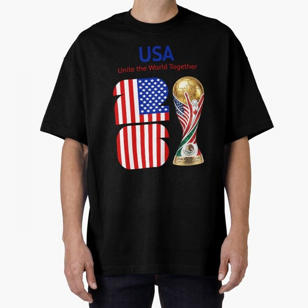 World Cup 2026, IMG 020, USA 001 Oversized T-Shirt Remember Iconic Moments from FIFA World Cup 2026 Filled with Neymar, Brazil Energy, Global Supporter Spirit, Legendary Goals, National Colors and Tournament Celebration; Built for Supporters