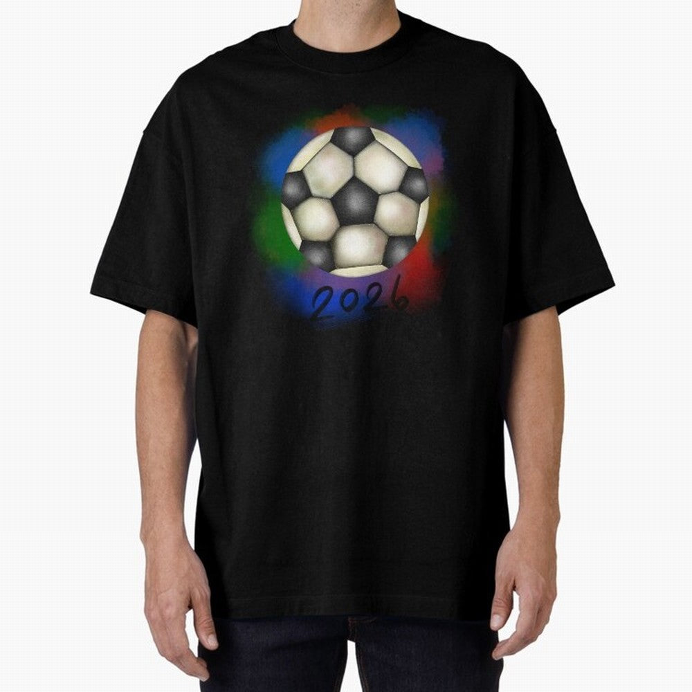 Football soccer Oversized T-Shirt Celebrate Football Heritage in FIFA World Cup 2026 for Fans of Neymar and Argentina, France and Brazil, Bringing Football Passion, Legendary Performances, Festival Vibes and Supporter Community; Ideal for Fans Who