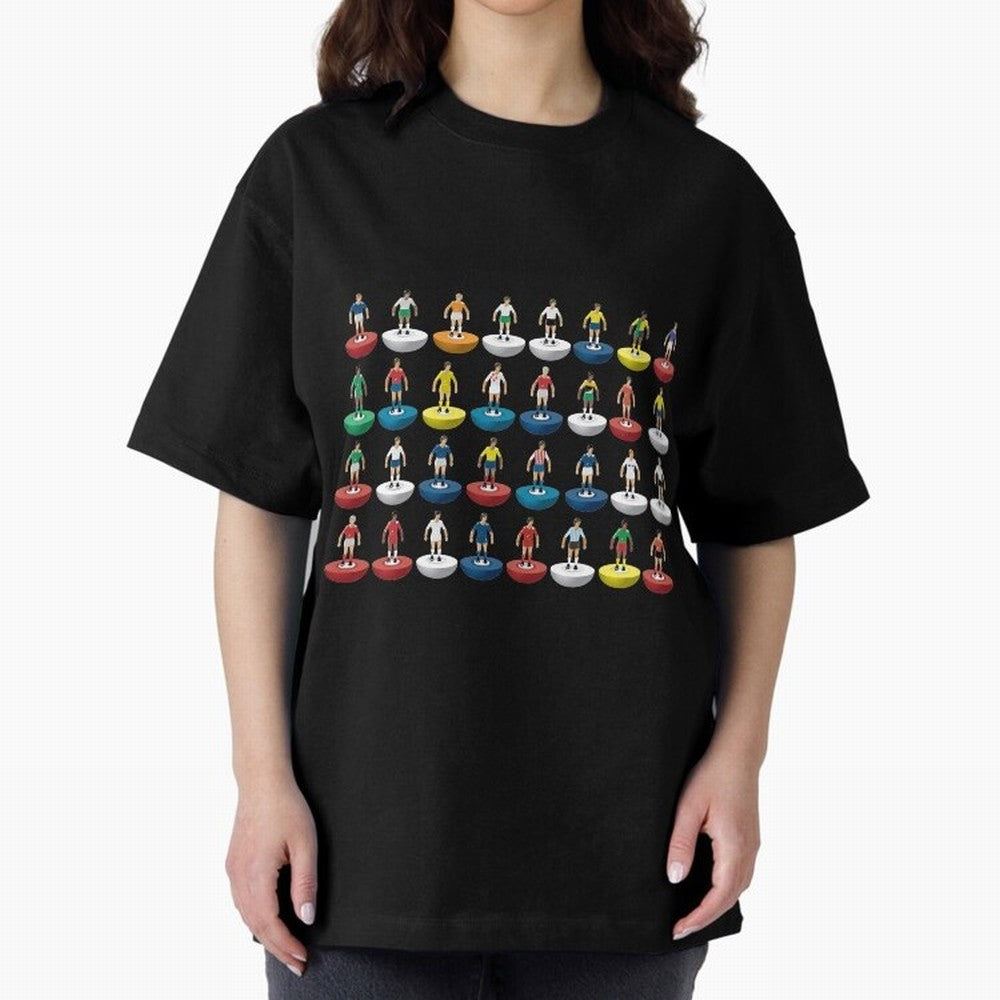 World Subbuteo players Oversized T-Shirt Fuel Global Football Passion for FIFA World Cup 2026 USA Canada Mexico, Capturing Mbappe and Neymar, Portugal, Spain and Germany, Football Passion, Legendary Performances, Festival Vibes and Supporter