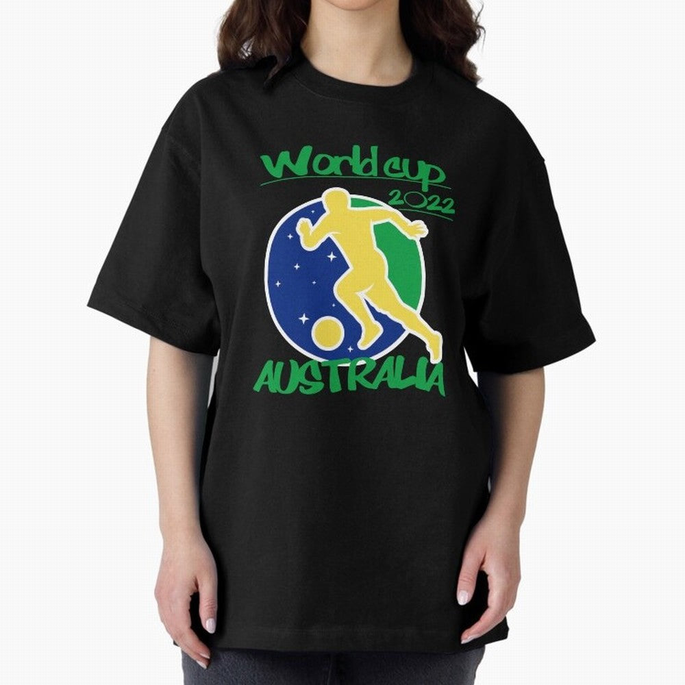 Australia World Cup 2022 Oversized T-Shirt Show Love for Legendary Goals in Match Day Hype around FIFA World Cup 2026 Group Stage, Messi and Cristiano Ronaldo, England, France and Netherlands, Sports Nostalgia, International Competition, Famous