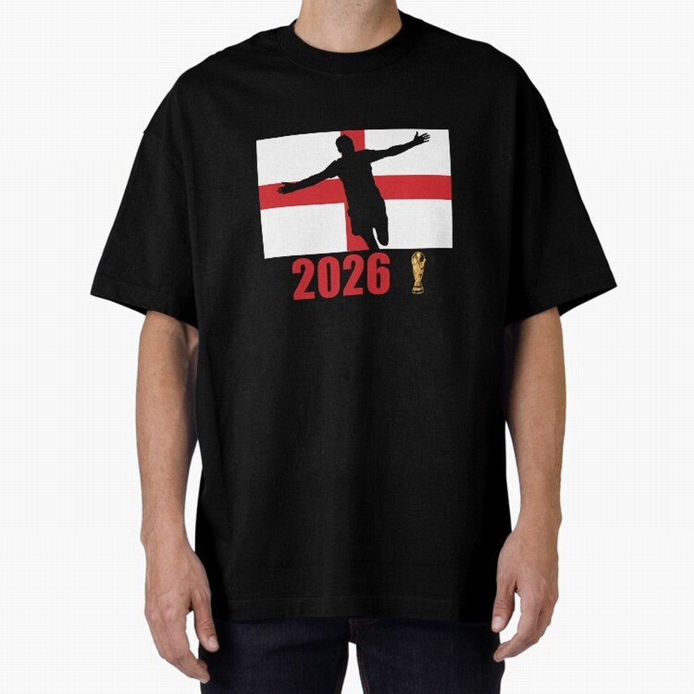 England World Cup 2026 T-Shirt_84815873 Oversized T-Shirt Stand with the FIFA World Cup 2026 USA Canada Mexico Journey through Neymar, Haaland and Cristiano Ronaldo Highlights, Spain and Netherlands Pride, Retro Football Energy, Iconic Rivalries,
