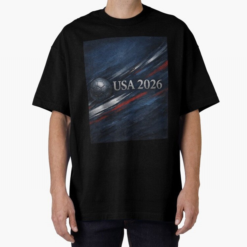 USA 2026 Soccer Design Inspired Oversized T-Shirt Bring International Match Energy to FIFA World Cup 2026 for Fans of Neymar, Haaland and Cristiano Ronaldo and France, Bringing Match Day Excitement, Supporter Culture, Golden Goals and Global