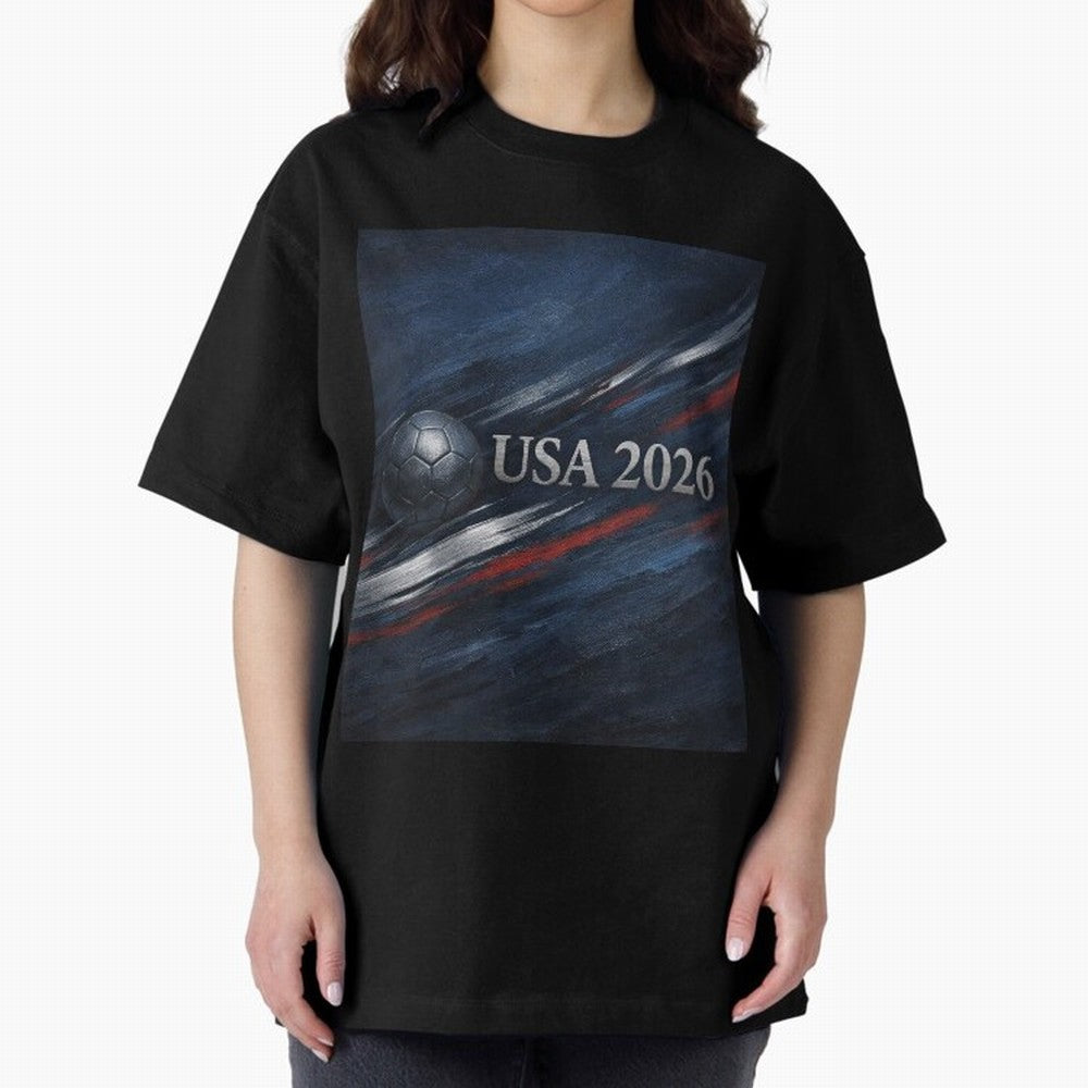 USA 2026 Soccer Design Inspired Oversized T-Shirt Bring International Match Energy to FIFA World Cup 2026 for Fans of Neymar, Haaland and Cristiano Ronaldo and France, Bringing Match Day Excitement, Supporter Culture, Golden Goals and Global