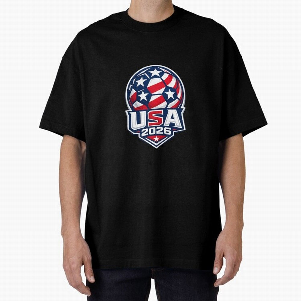 Usa 2026 World Cup - Star Spangled Soccer - American Host Fan Oversized T-Shirt Bring Legendary Rivalry Energy to FIFA World Cup 2026 Group Stage for Fans of Neymar, Haaland and Cristiano Ronaldo and France, Bringing Soccer Culture, Superstar