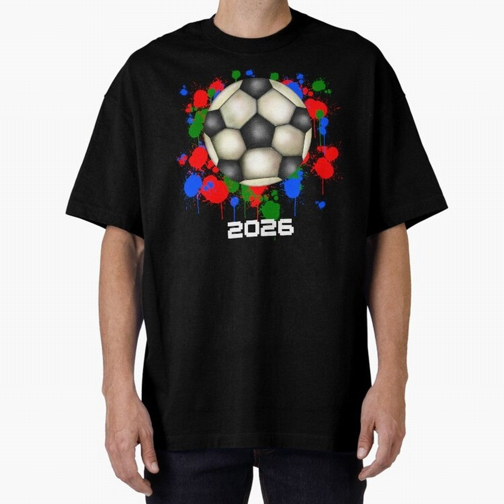 Football 2026 Oversized T-Shirt Experience the Global Stage of FIFA World Cup 2026 for Fans of Mbappe and Neymar and Argentina, France and Brazil, Bringing Football History, Final Match Energy, Crowd Noise and Once in a Lifetime Moments; Perfect