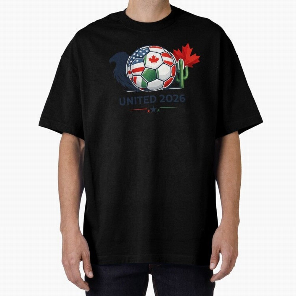 World Cup 2026 United Soccer Design Oversized T-Shirt Stand with FIFA World Cup 2026 Group Stage Spirit, with Germany, Neymar, Classic Soccer Heritage, Championship Pressure, Fan Loyalty and International Pride; Built for Supporters Chasing Trophy