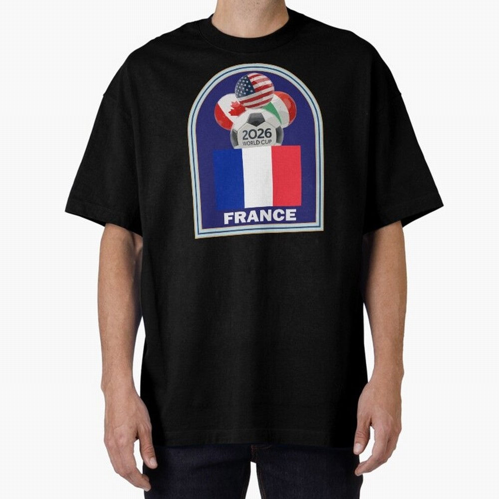 France 2026 Soccer T-shirt Oversized T-Shirt Carry the Dream of FIFA World Cup 2026 Group Stage for Fans of CR7 and Messi and England and Germany, Bringing Championship Spirit, Famous Goals, Roaring Crowds and International Football Unity; Made for