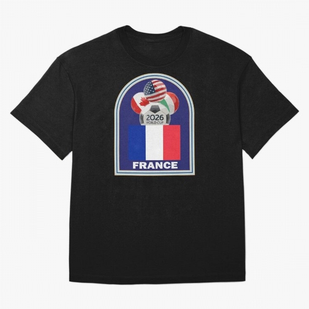 France 2026 Soccer T-shirt Oversized T-Shirt Carry the Dream of FIFA World Cup 2026 Group Stage for Fans of CR7 and Messi and England and Germany, Bringing Championship Spirit, Famous Goals, Roaring Crowds and International Football Unity; Made for