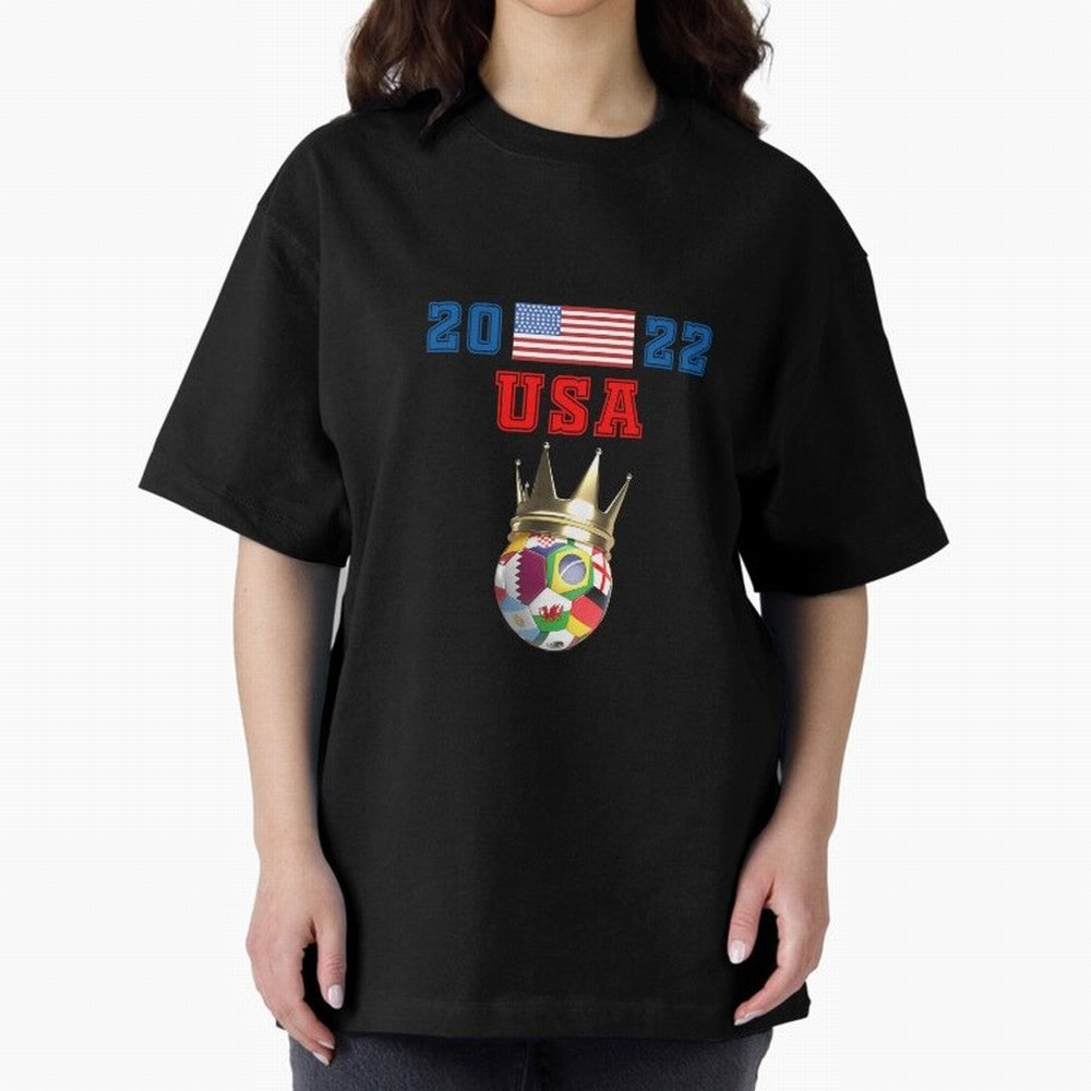 Usa World Cup Jersey 2022 Oversized T-Shirt Keep Football History Alive during FIFA World Cup 2026 Spirit, Featuring France and Portugal, Messi, CR7 and Mbappe, Soccer Culture, Superstar Moments, National Team Dreams and Competitive Fire; Perfect