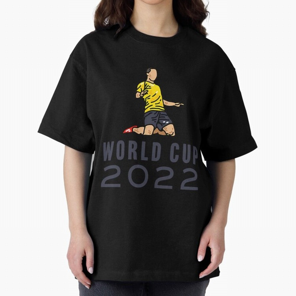 World Cup 2022 Oversized T-Shirt Relive the Noise and Pride of the FIFA World Cup 2026 Journey through Haaland and Mbappe Highlights, Portugal Pride, Vintage Soccer Flavor, Modern Football Stars, National Flags and Final Night Emotion; Great for