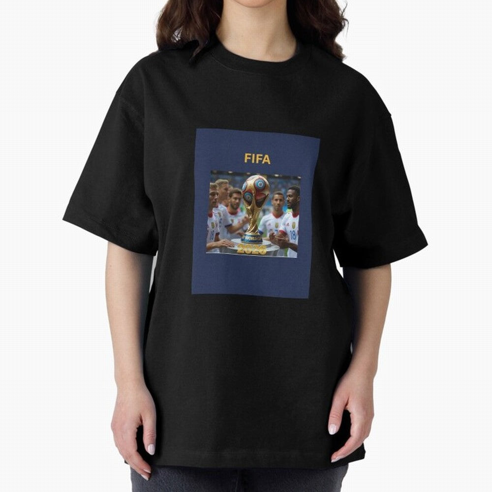 WORLD CUP FOOTBALL 2026 Oversized T-Shirt Bring a Vintage Feel to Global Football Passion for FIFA World Cup 2026, Centered on Messi, CR7 and Mbappe, Netherlands, Soccer Culture, Superstar Moments, National Team Dreams and Competitive Fire; Great