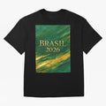 Brasil 2026 Gold Soccer Theme Oversized T-Shirt Treasure FIFA World Cup 2026 Group Stage Capturing Mbappe and Neymar, Argentina and Brazil Energy, Fan Favorite Moments, National Team Passion, Big Match Drama and Soccer History; Ideal for Fans Who