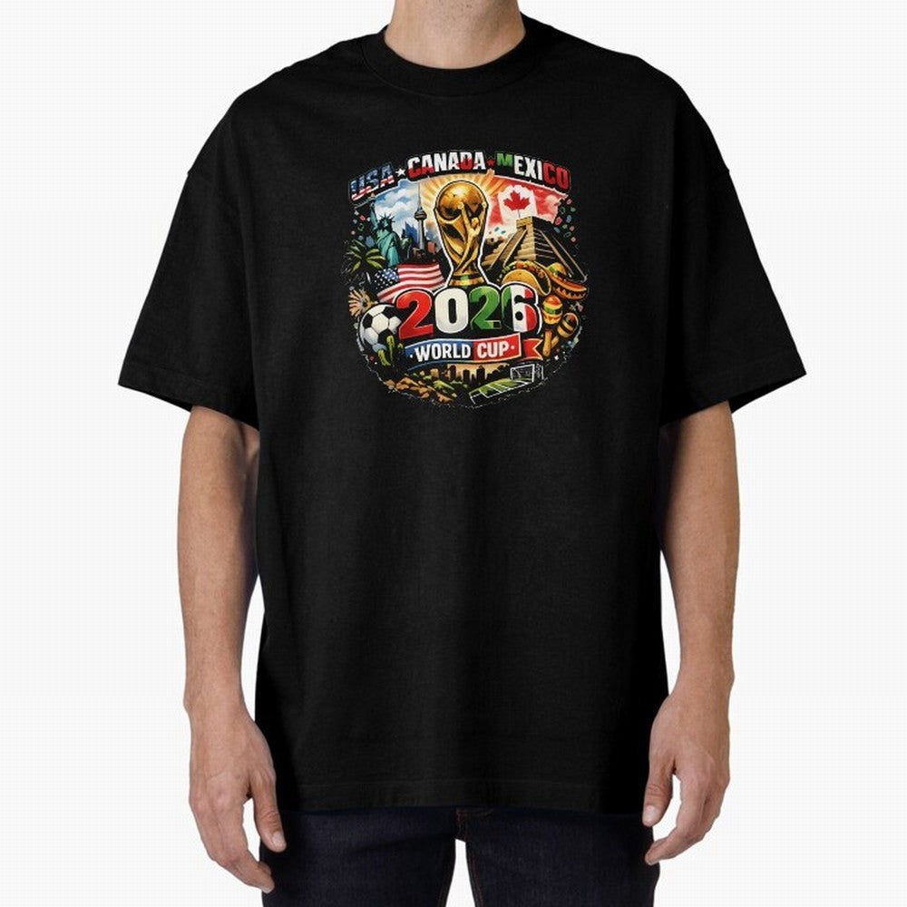 World Cup 2026 Funny Soccer Tournament 2026 T-Shirt_88656674 Oversized T-Shirt Bring Champion Energy into Match Day Hype around FIFA World Cup 2026 USA Canada Mexico, Cristiano Ronaldo, France, Stadium Chants, National Pride, Trophy Dreams and