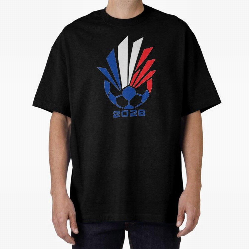 France Soccer 2026 Tricolor Burst Emblem Oversized T-Shirt Show Up for the Glory of Global Football Passion for FIFA World Cup 2026, Centered on CR7, Netherlands, Football Passion, Legendary Performances, Festival Vibes and Supporter Community;