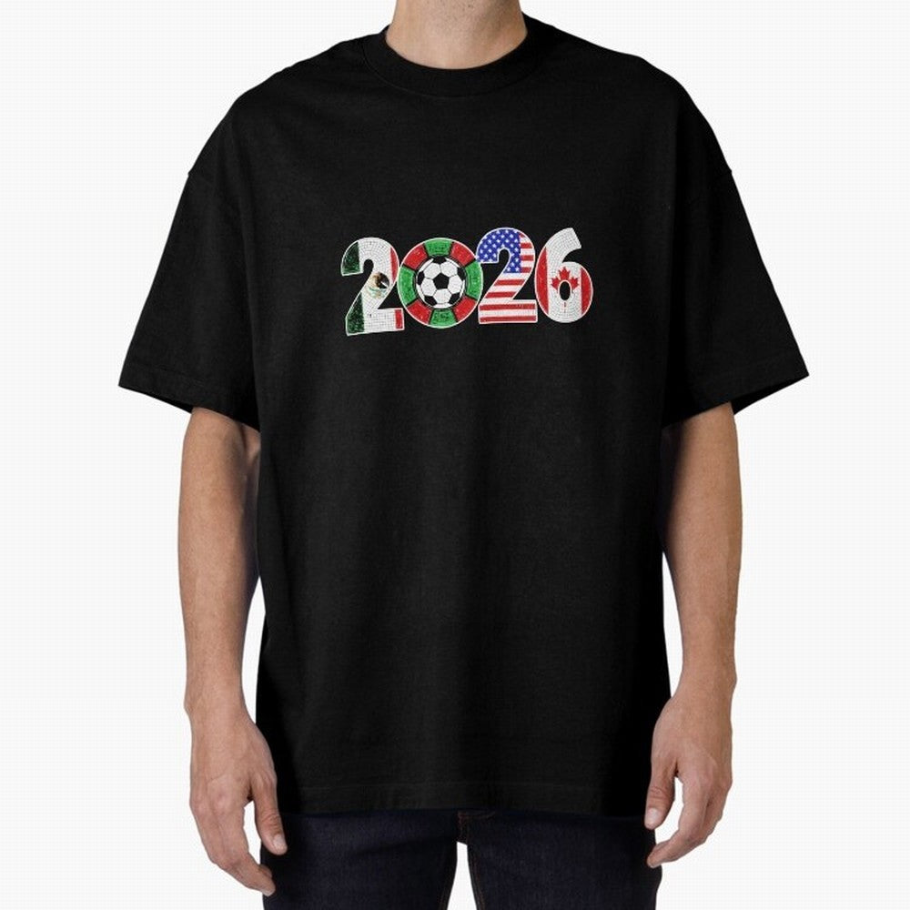 North American Soccer Spirit Team 2026 T-Shirt_82770209 Oversized T-Shirt Keep Football History Alive during FIFA World Cup 2026 for Fans of Messi and Argentina, France and Brazil, Bringing Champion Mindset, Group Stage Buzz, Knockout Tension and