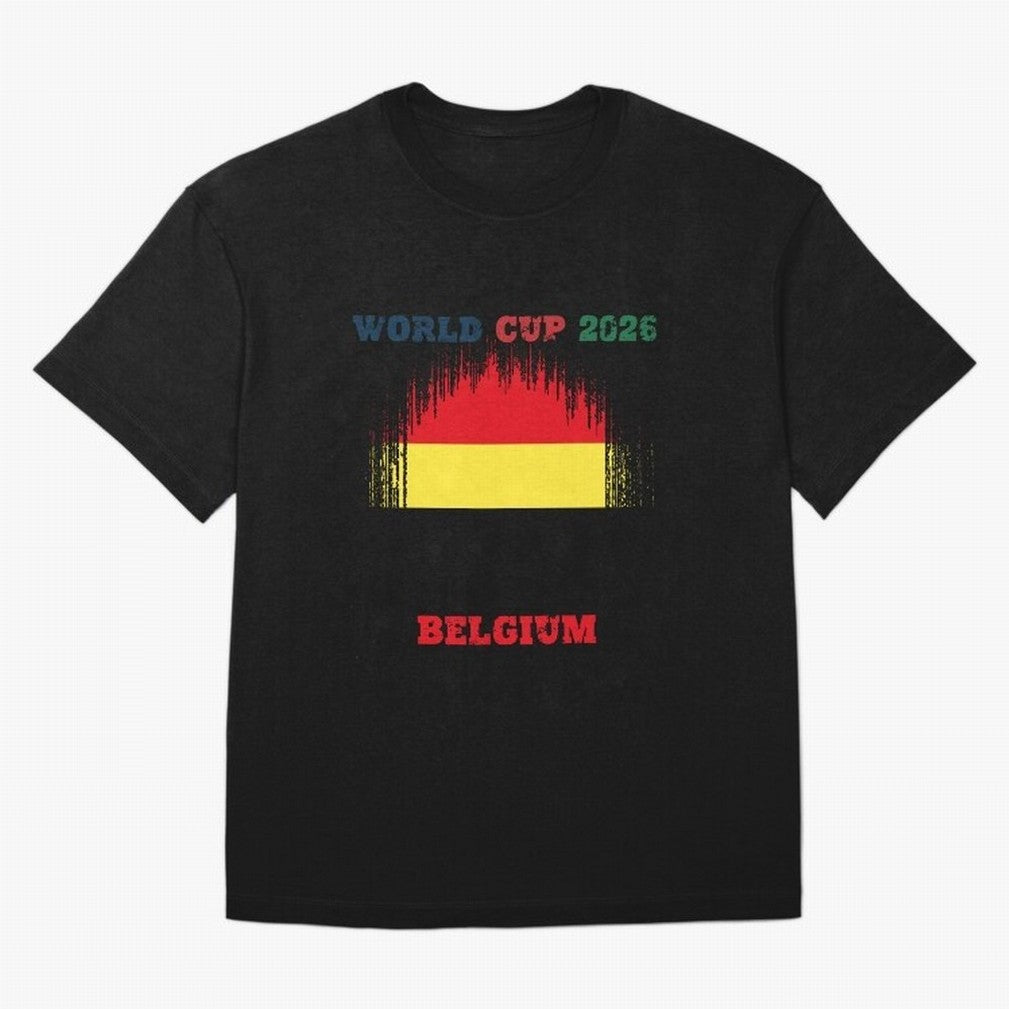 BELGIUM WORLD CUP 2026 Oversized T-Shirt Celebrate FIFA World Cup 2026 Featuring Haaland, Argentina, France and Brazil Energy, Global Supporter Spirit, Legendary Goals, National Colors and Tournament Celebration; Ideal for Passionate Fans Who Love
