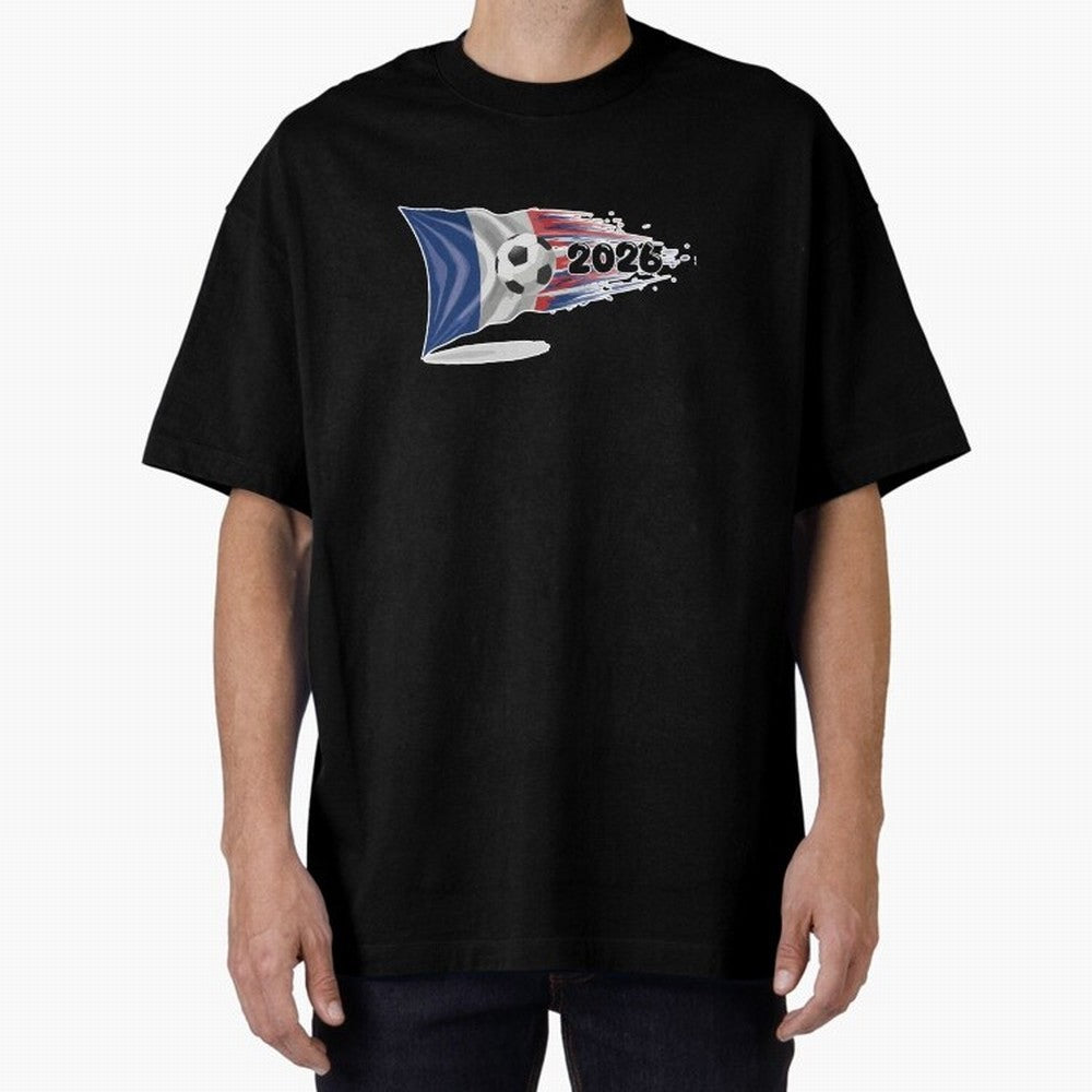 France Soccer 2026 Fan Tee: Bleu-Blanc-Rouge Flag Football Design | Perfect Gift for World Cup Fans! Oversized T-Shirt Show Your Tournament Heart for FIFA World Cup 2026 Group Stage for Fans of Neymar, Haaland and Cristiano Ronaldo and Spain,