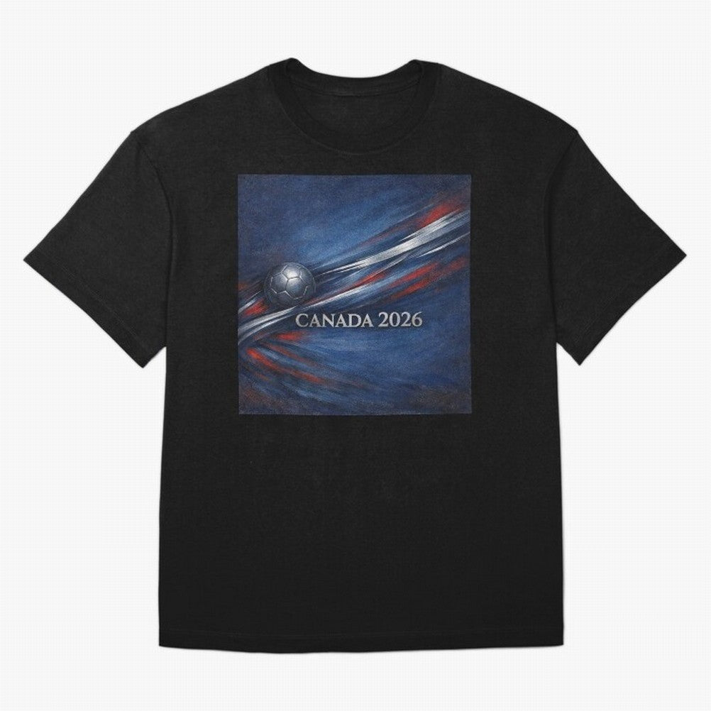 Canada 2026 Soccer Theme with silver lines Oversized T-Shirt Show Love for Legendary Goals in Match Day Hype around FIFA World Cup 2026, CR7, France and Portugal, Game Day Rituals, Football Legends, Country Pride and the Road to the Final; Made for