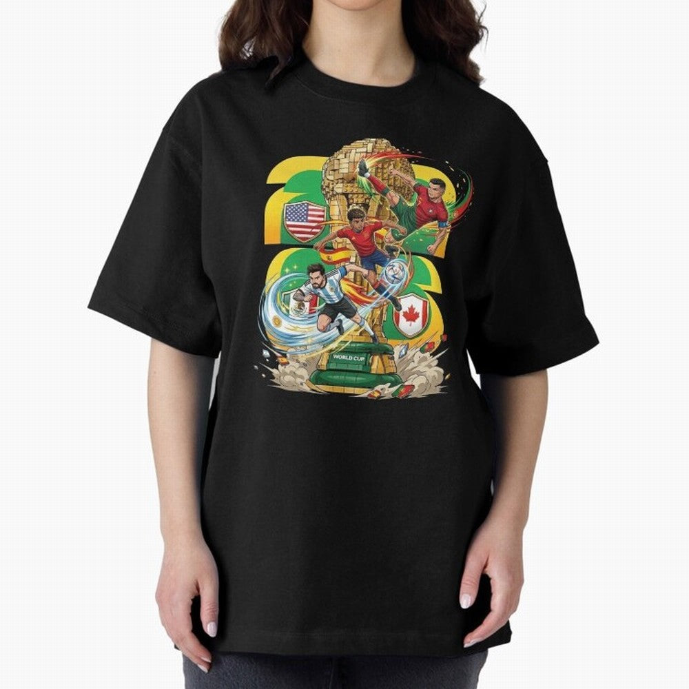 World Cup Teams 2026 Oversized T-Shirt Make Every Match About FIFA World Cup 2026 USA Canada Mexico Made for Mbappe and Neymar, England and Germany Energy, Fan Favorite Moments, National Team Passion, Big Match Drama and Soccer History; Great for