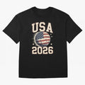 USA 2026 World Cup Soccer Oversized T-Shirt Celebrate Football Heritage in FIFA World Cup 2026 USA Canada Mexico Built around Messi, Netherlands Energy, Champion Mindset, Group Stage Buzz, Knockout Tension and Passionate Fan Culture; Made for